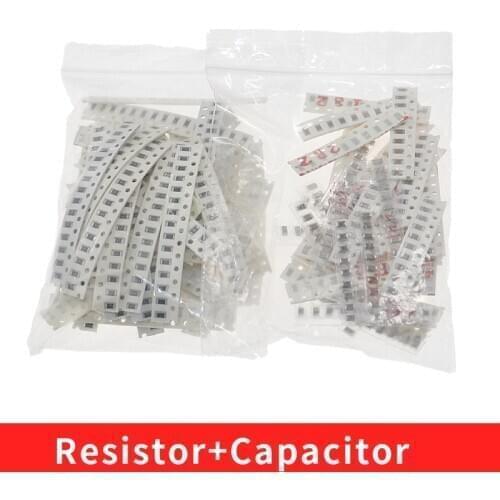 1150Pcs SMD 1206 (0Ω-10MΩ) 50 Value Resistor + (2.2pf-1uf) 40 Value Capacitor kit