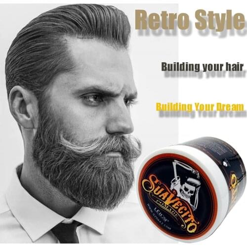 Strong style restoring Hair Pomade Hair wax skeleton cream slicked oil mud keep hair men oil No residue SUAVECITO Wholesale