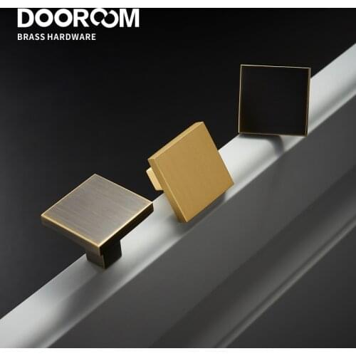 Dooroom Brass Furniture Handles Modern Nordic Square Wardrobe Dresser Cupboard Cabinet Door Drawer Shoe Box Pulls Knobs