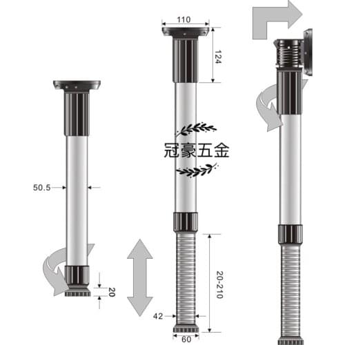 Boat Marine RV Telescopic Feet Aluminum Foldable Lifting Folding Table Legs, For Table Desk Bench Bar