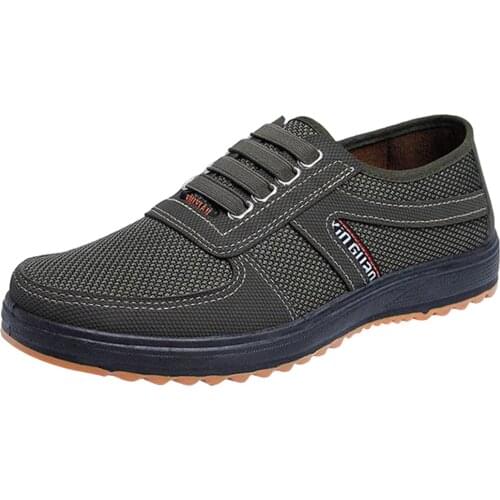 Mens Wear-resistant Lace-up Non-slip Casual Shoes Mens Fashion Casual Breathable Wear Resistant Slip On Cloth Shoes