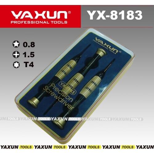 YAXUN YX8183 precision high quality screwdriver set T4 +1.5 pentalobe 0.8 for iphone samsung,professional mobile repair tool