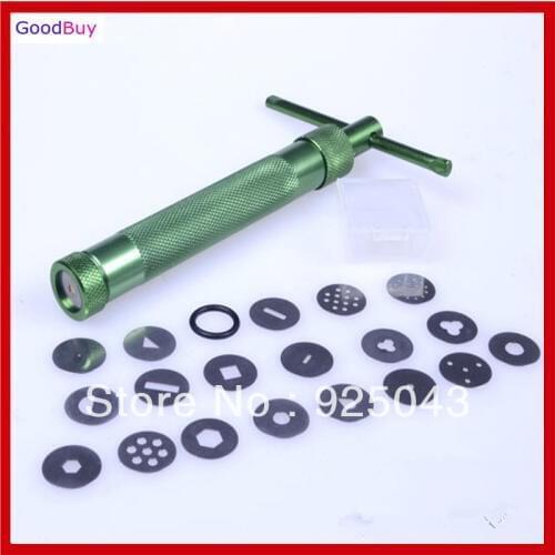 New Sugarcraft Clay Gun 19Discs Sculpey Clay Fimo Extruder Craft Gun Cake Sculpture Sugarcraft Tool Red Color