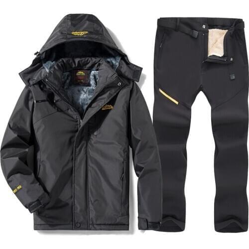 New Ski Suit For Men Snow Skiing and Snowboarding Sets Warm Waterproof Windproof Snowboard Fleece Jacket pants Mens Winter Suit