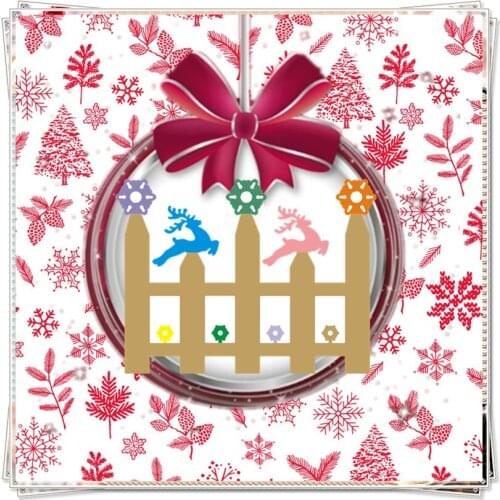 PANFELOU Snow deer fence metal craft paper die cutting dies hot sale Scrapbooking/DIY New year Easter Embossing mould