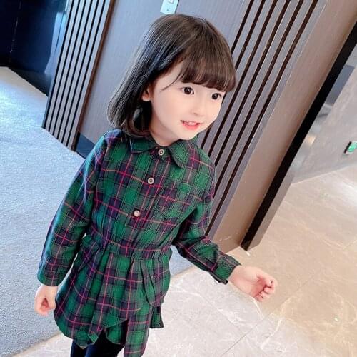 Dresses For Girls Plaid Pattern Girl Party Dress Spring Autumn Dress For Children Casual Style Kids Costume