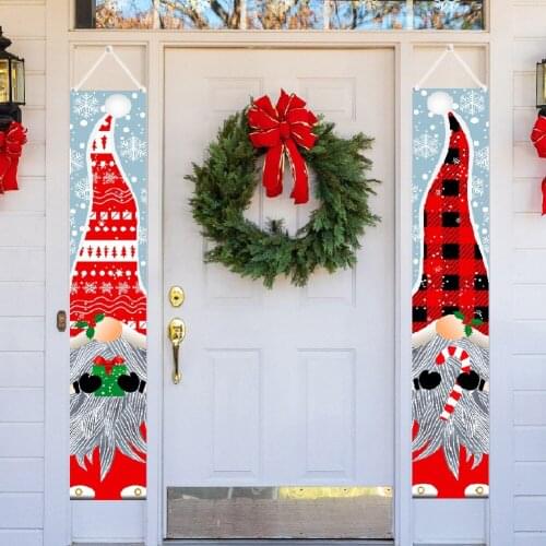 Navidad Door Banner Santa Claus Porch Sign Hanging Merry Christmas Pendant Noel 2021 Christmas Decorations For Home