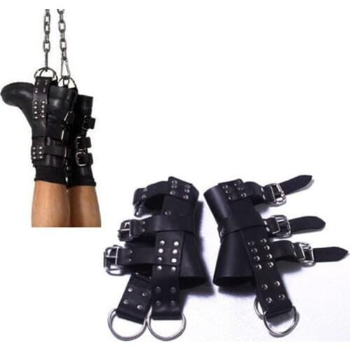 Suspension Hand Foot Bundle Bondage Slave Bdsm Adjustable Ankle Cuffs dults Sex Games Leather Slave Sex Tools Flirt For Couples