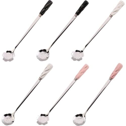 Stainless Steel Tableware Creative Rose Cherry Flower Coffee Spoon Sugar Spoons Tea Spoon Stir Bar Spoon Stirring Spoons