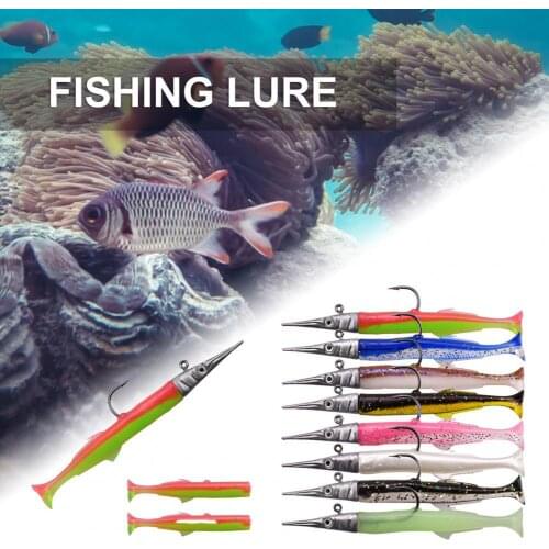 Strong Bite Resistance 11cm 40g Fishing Lure T Tail Attractive PVC with Jig Heads Bionic Fresh Water Swimbaits for Fishing Lover