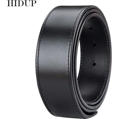 HIDUP Top Quality Cowhide Leather Belt Pin Slide Style Cow Skin Styles Belts 3.3cm Width Belts Strap Only Without Buckle NWJ632