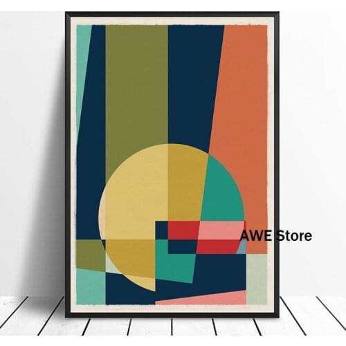Mid Century Modern 07 Geometric Retro Minimalist Art Poster Home Decor Wall Decor Wall Art Canvas Print