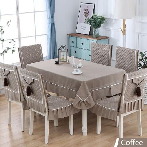 Modern Plain Kitchen Tablecloth Printing Table Cloth For Party Decor Household Chair Cover Solid Cushion Cover Dinner Chair W