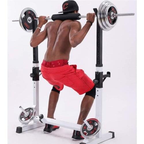 Squat Rack Adjustable Barbell Rack Weightlifting Bench Press Home Fitness Equipment Set Weightlifting Rack Dumbbell Bench HWC