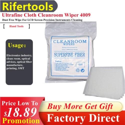 Superfine Dust Free Wipe ESD Lint Free Ultrafine Cloth Cleanroom Wiper 4009 100pcs Each Bag For LCD Screen Precision Instruments