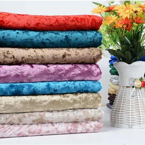 Gorgeous Velvet Fabric Cloth Creased Silky Velour Dress Clothes Luxury Soft Stretchy Home Textile Curtain