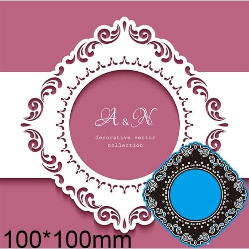 Cutting Dies Hollow Lace Card Stencil Craft for Scrapbook Stamps Dies Embossing Paper Gift Card 100*100mm