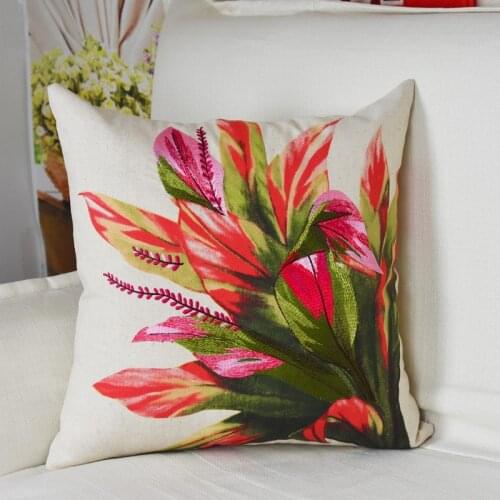 Embroidered Flowers Cushion chair sofa cushion modern home decor Rectangle pillow shipping