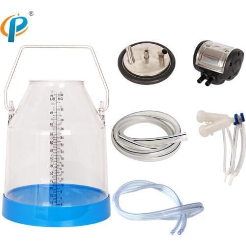 High Quality Transparent Cow Portable 32Liter Milk Bucket for Sheep Milking System