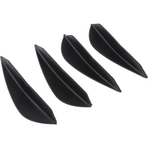 1Set/4Pcs General Fit Car Auto Front Bumper Lip Splitter Fins Body Spoiler Canard Chin Black