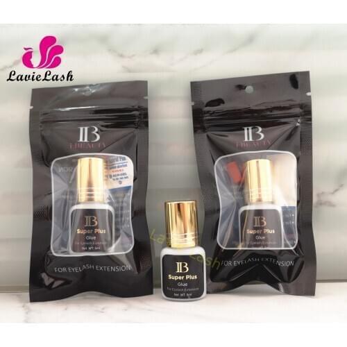 10bottles original Korea IB Ibeauty Super Plus Glue fast drying 0.8s lasting 6 weeks for Eyelash Extensions Black Glue Gold Cap