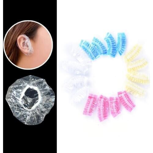 100 Pcs Protect Cap Hairdressing Earmuffs Disposable Salon Clear Ear Cover Ear Protection Hair Dye Hair Color Styling Tool