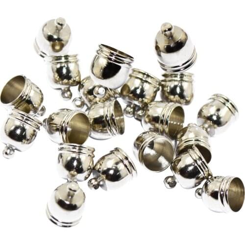 2x 10pcs Brass Bell End Cap Mesh Kumihimo Cord Jewelry DIY Making Supply Silver Color