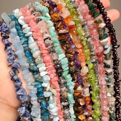 Natural Garnet Agates JaspersStone Beads 5-8mm Irregular Chips Loose Gravels Beads for Jewelry Making DIY Bracelet Necklace 33