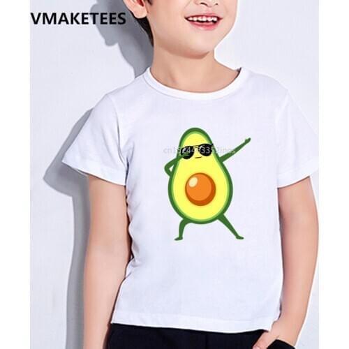 Kids Summer Short Sleeve Girls & Boys T shirt Dabbing Avocado Cartoon Print Childrens T-shirt Casual Funny Baby Clothes