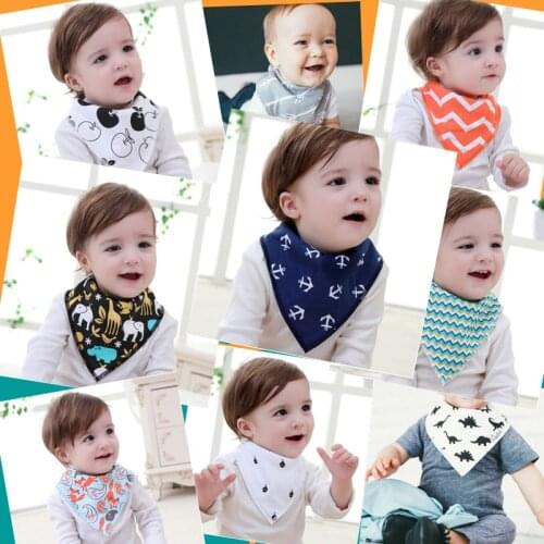 Baby Bibs Waterproof Triangle Cotton Cartoon Child Baberos Bandana Bibs Babador Dribble Bibs Newborn Slabber Absorbent Cloth