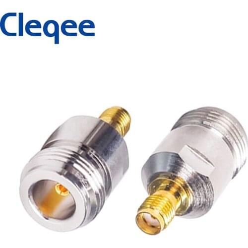 Cleqee High Quality Copper RF Coaxial Coax N Female to SMA Female Connector SMA to N Plug Adapter 1-pack