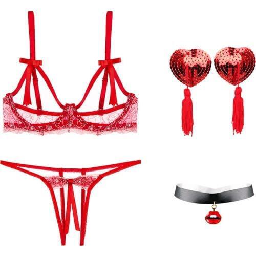 Yhotmeng French Bra Brief Sets Ultra Slim Women Underwear Sexy Lace Embroidery Bra Girls Pink Lingerie Set Plus Size Bra Set