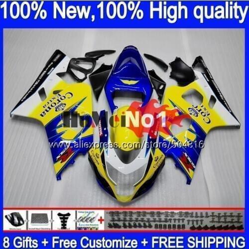 Body For SUZUKI GSXR600 GSX R600 K4 GSX-R600 2004 2005 Nice Yellow 15MC.88 GSXR-750 GSXR 750 600 CC 04 05 GSXR750 04 05 Fairing