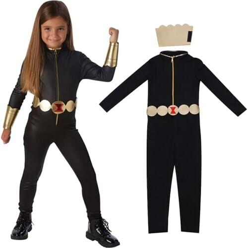 Captain America 2 the Black Widow Cosplay Costume Kids Jumpsuits for Party Halloween Christmas Super Hero
