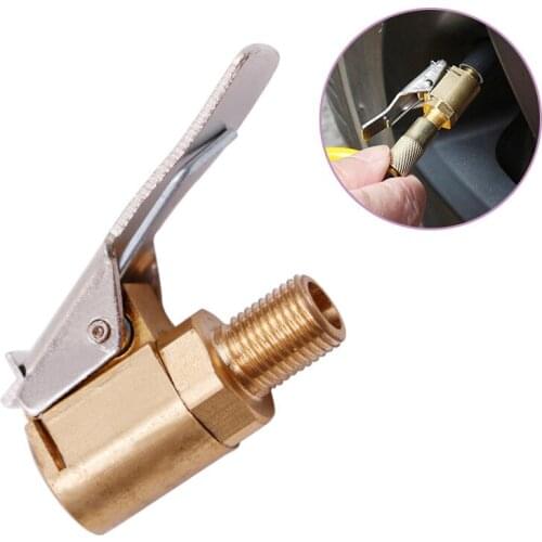 Car Truck Brass Air Pump Chuck Tyre Valve 8mm Pump Valve Clip Clip Clamp Connector Adapter Auto Brass Tire Air Chuck Inflator