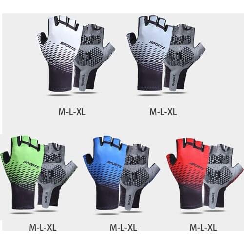 Summer Half Finger Cycling Gloves Sports Accessories Motorcycle Shockproof Light Weight Breathable Anti-Slip Mountain Gloves