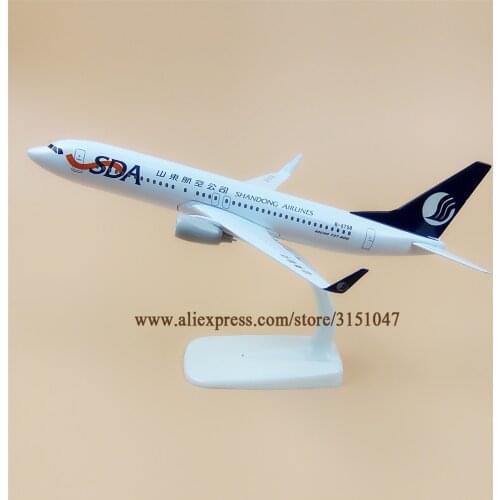 Alloy Metal Air China SDA SHANDONG Airlines B737 Airplane Model Boeing 737 B-5758 Airways Plane Model Stand Aircraft Gifts 20cm
