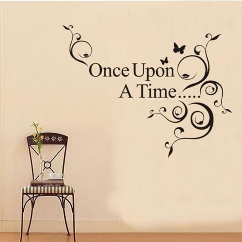 Once Upon a Time Living Room Bedroom 3D Vinyl Wall Decal Wall Lettering Art Words Wall Sticker Home Decor stickers