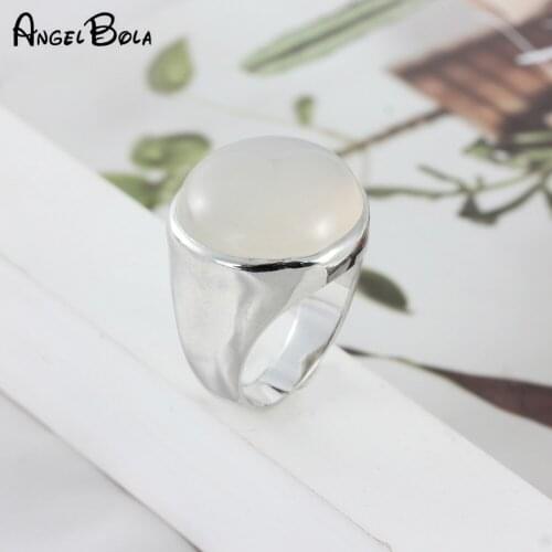 Oval Quartz Jade Crystal Luxury Ladies Engagement Ring Gothic Vintage Jewelry Party Wedding Gift Wholesale
