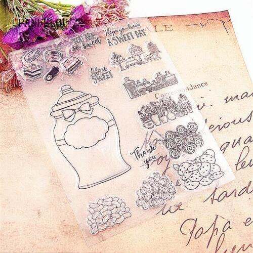PANFELOU 15.5x21cm Snack jars Transparent Silicone Rubber Clear Stamps cartoon for Scrapbooking/DIY Easter Halloween album