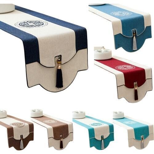 Luxury tablecloth decoration dining table Noble luxury tea table coffee table embroidered table runner tassel hanging ear