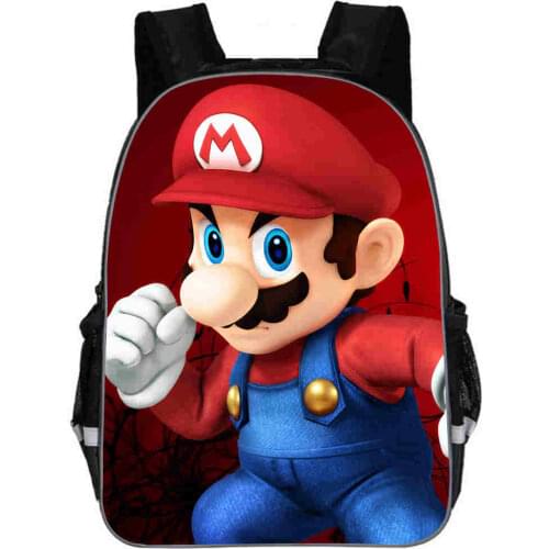 Cartoon Mario Bros Backpack Children School Bag Baby 11-16inch School Bags Kindergarten Mochilas Cute Kids Backpacks Kawaii