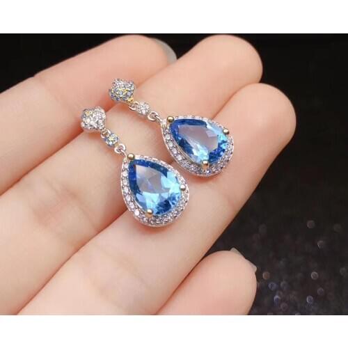 Topaz Earring 925 Sterling Silver 100% Natural and Real Topaz Earring Anniversary Best Gift