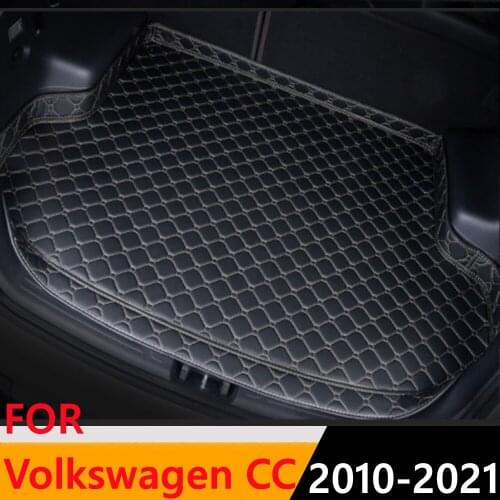 Sinjayer Car Trunk Mat Waterproof AUTO Tail Boot Carpets High Side Cargo Carpet Pad Liner Fit For Volkswagen VW CC 2010 11-2021
