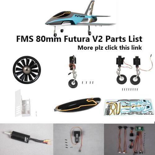 FMS 80mm Futura V2 EDF Ducted Fan Jet Parts Retract Landing Gear Set System Motor ESC Servo RC Airplane Model Plane Aircraft