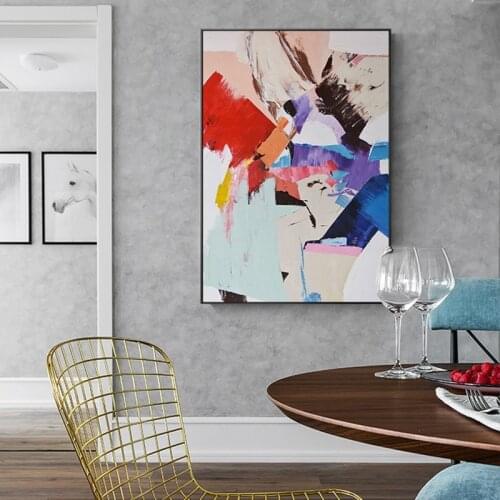 Nordic Abstract Oil Painting on Canvas Posters and Prints Cuadros Wall Art Pictures for Living Room