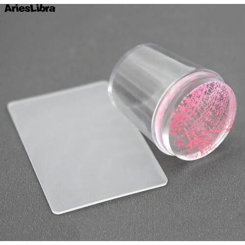 AriesLibra Nail Stamping Scraper Nail Stamps Scraper Pure Clear Jelly Silicone Nails Stamper Jelly Printer Transfer Manicure Kit