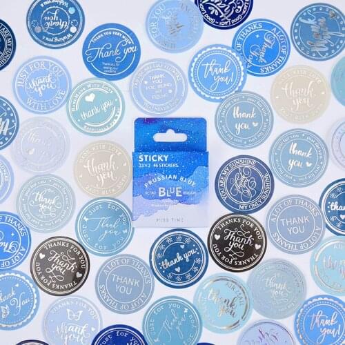 Thank you Stickers 46 pcs Stick Labels Round Decorative sticker Scrapbooking Diary Album Stationery