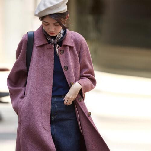 Vintage Wool Coat Women Winter Coat Women Double Sided Long Jacket Elegant Windbreaker Abrigos Mujer Invierno 2020 8515 YY621