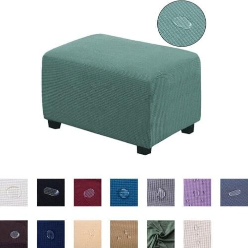 Waterproof Sofa Pedal Cove Slipcover Stretch Polyester Footrest Cover Footstool Elastic Protector Soft Couch Slipcovers